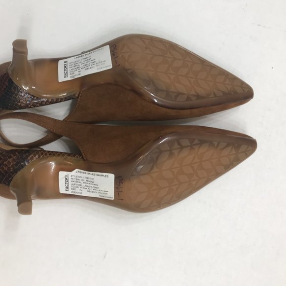J.Renee’ Snake Print & Suede Fabric Low Heel Sling back - Picture 7 of 12